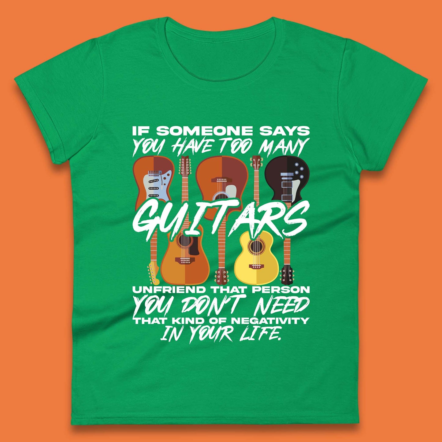 Too Many Guitars Womens T-Shirt