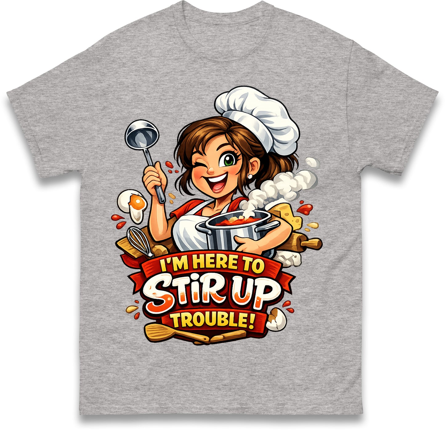 I'm Here to Stir Up Trouble Kitchen Assistant T Shirt