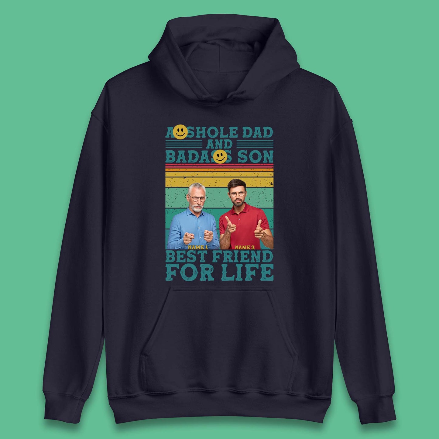 Personalised Asshole Dad And Badass Son Unisex Hoodie