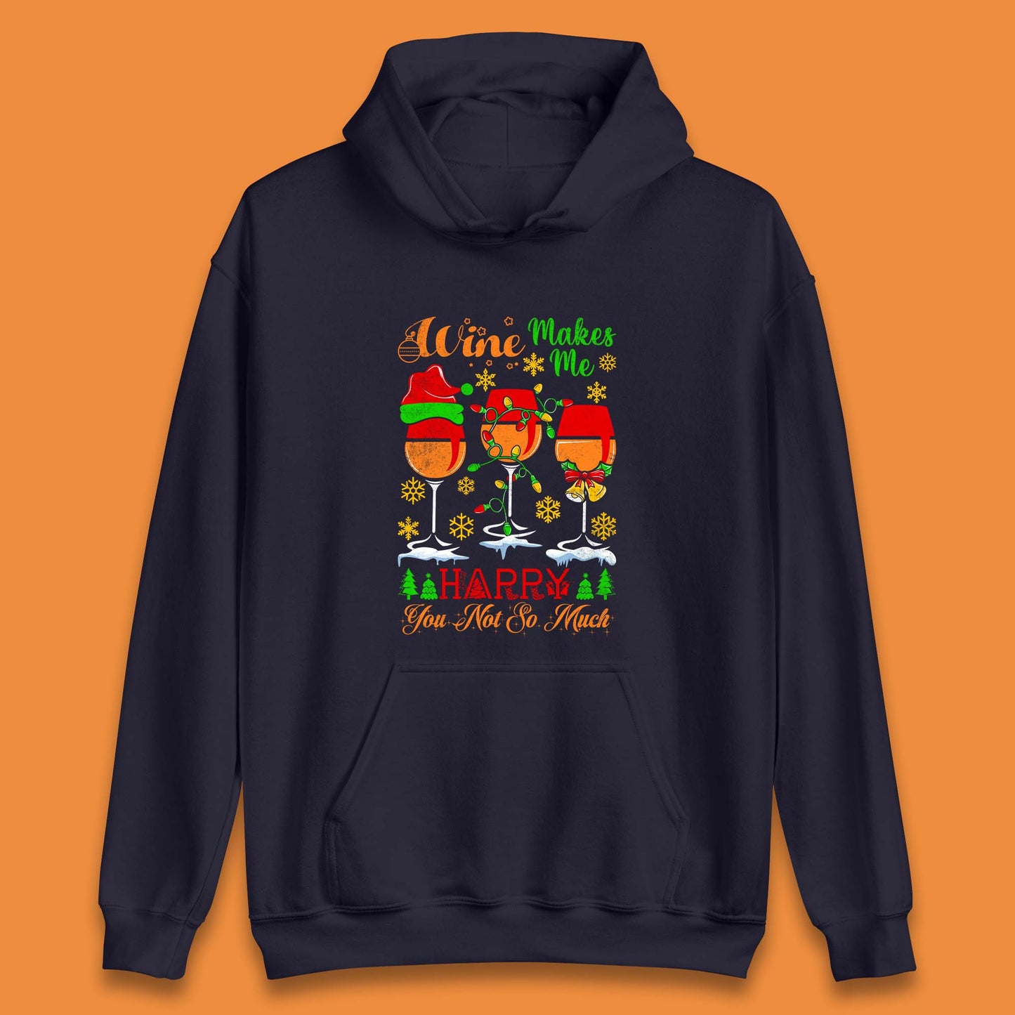wine glasses christmas hoodie