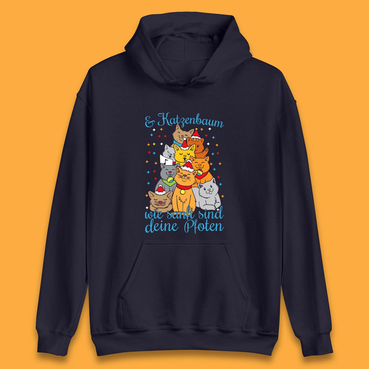 cat christmas tree hoodie