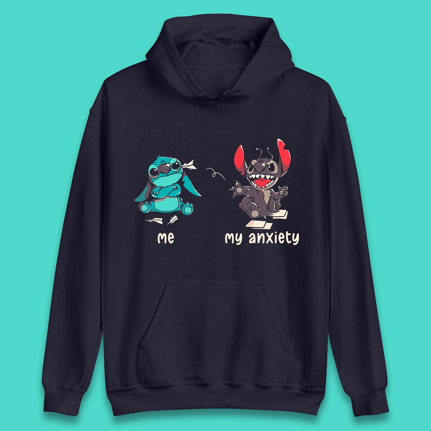 Disney Ohana Funny Me My Anxiety Ohana Lilo & Stitich Disneyland Cartoon Character Walt Disney Unisex Hoodie