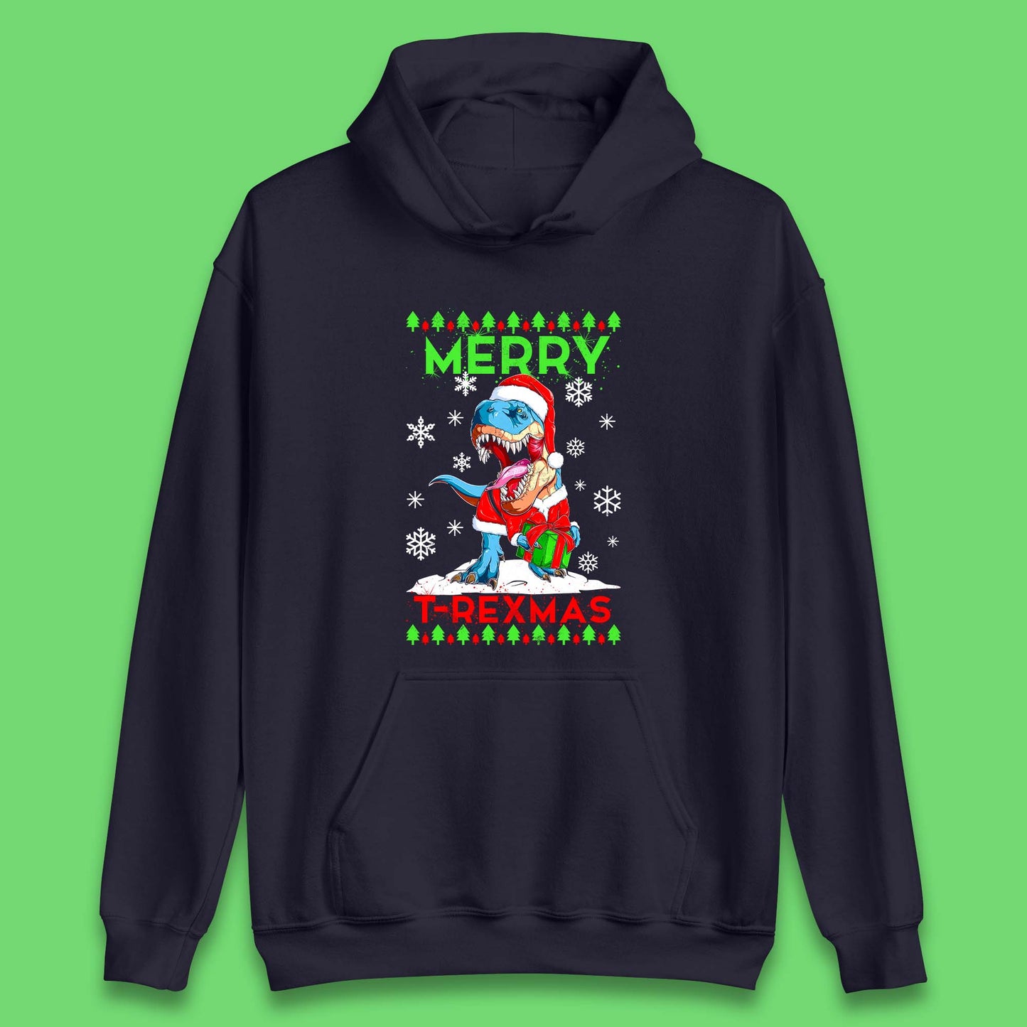 merry t rexmas christmas dinosaur hoodie
