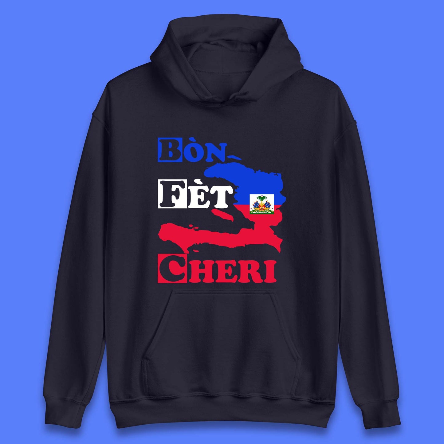Bon Fet Cheri Haiti Map Unisex Hoodie