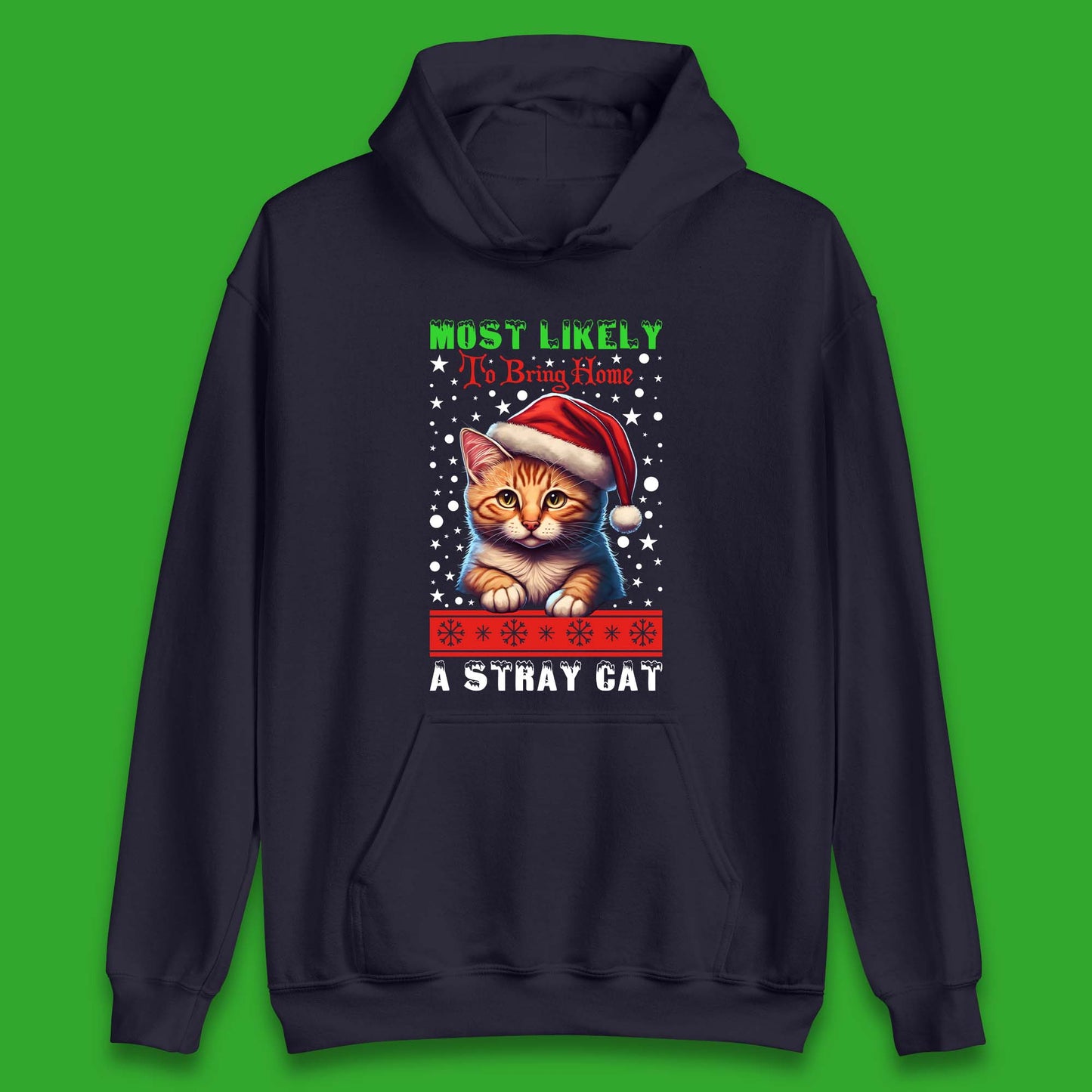 Stray Cat Christmas Unisex Hoodie