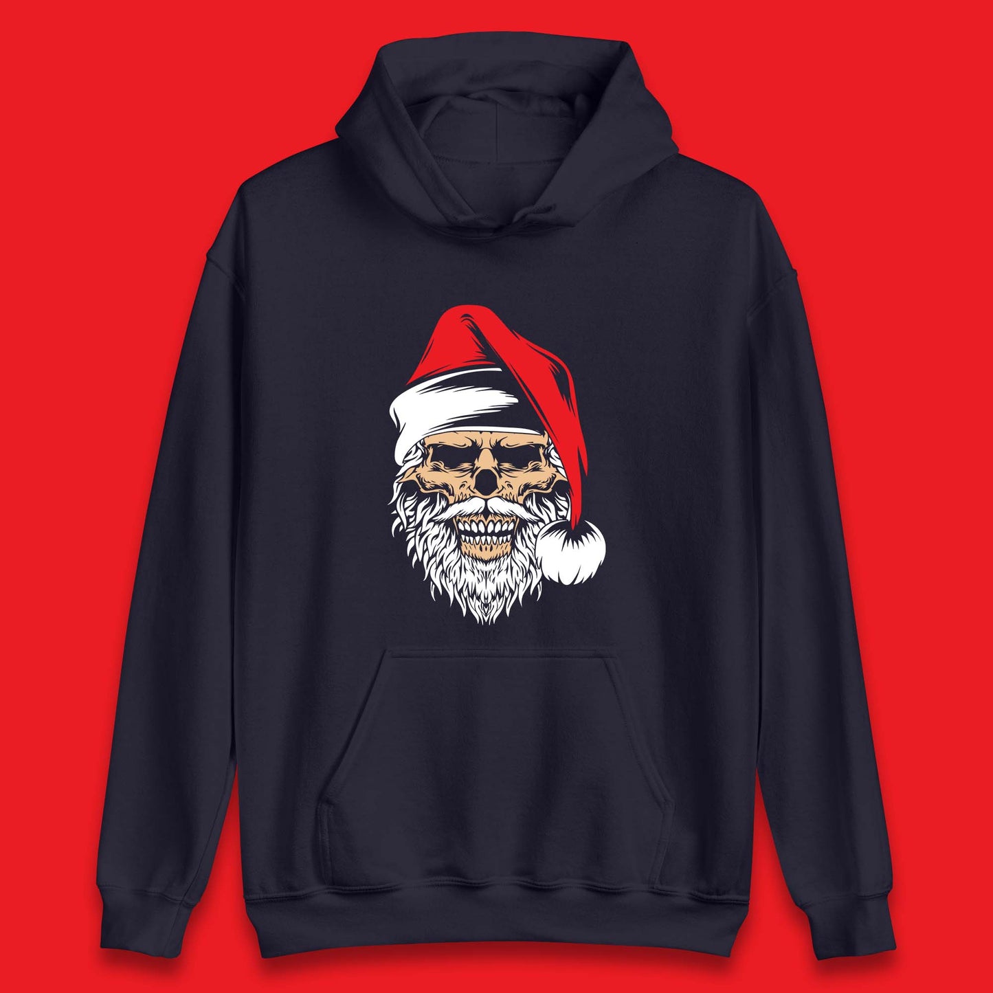 christmas gothic skull santa hat hoodie