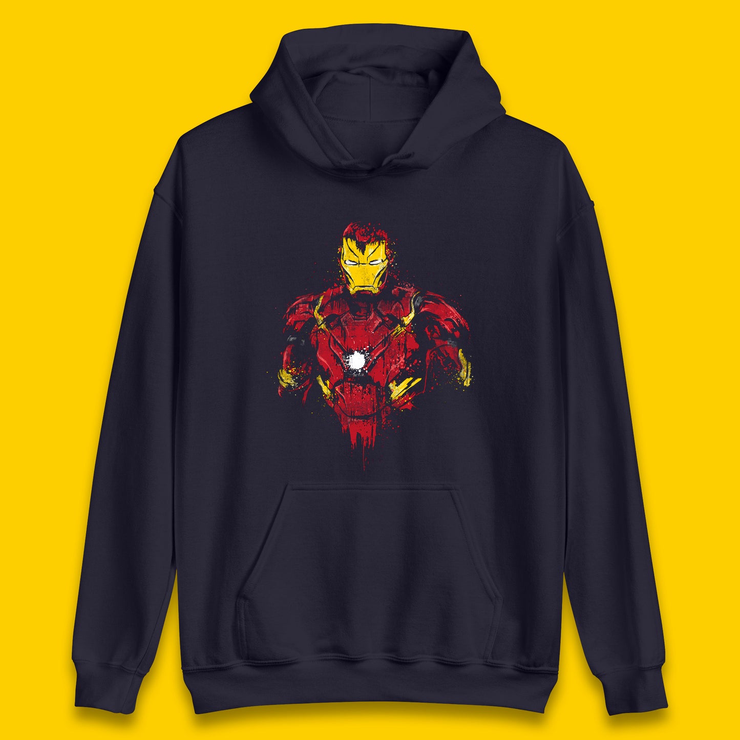 Marvel Avengers Iron Man Distressed Portrait Superhero Comic Book Character Iron-Man Marvel Comics Unisex Hoodie