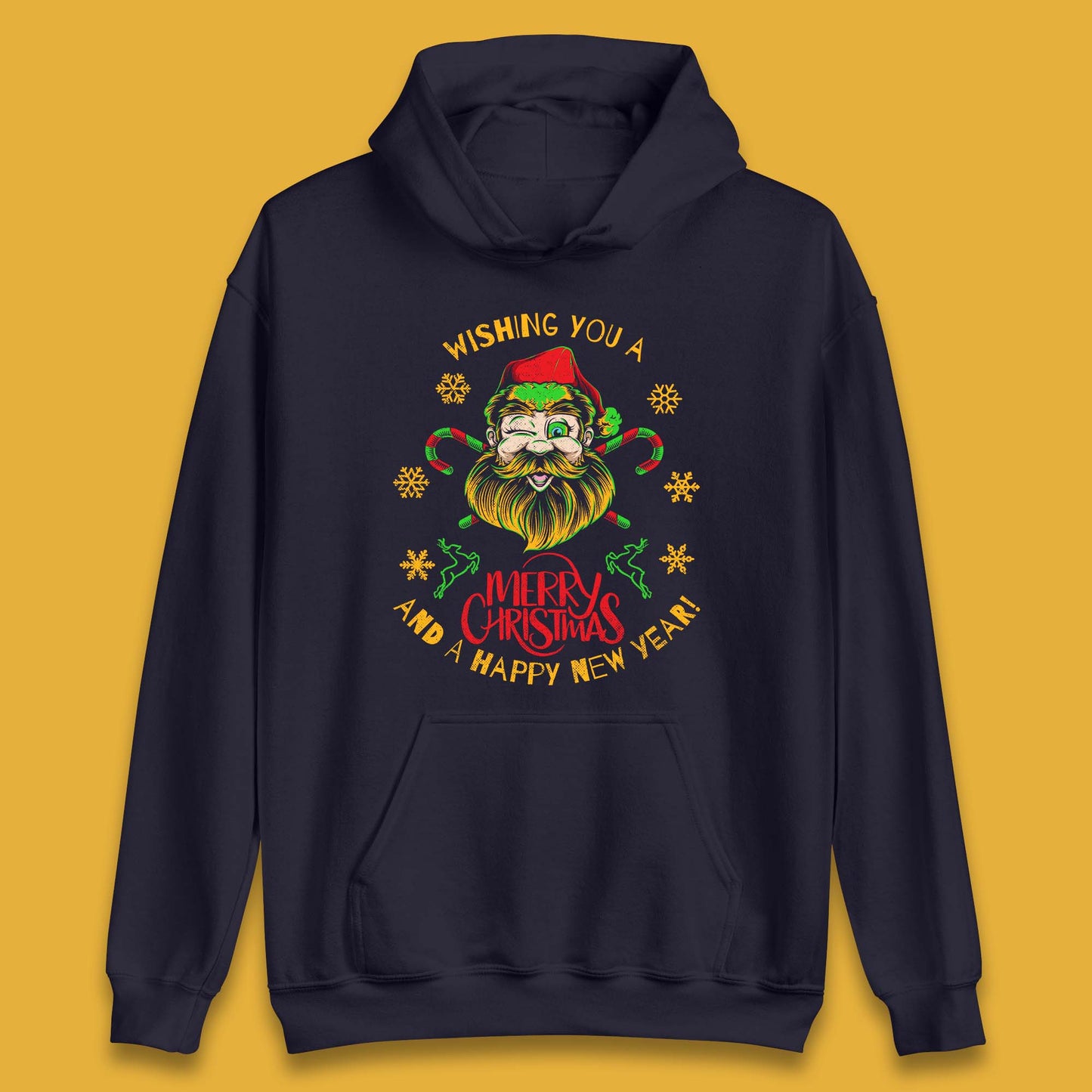 winking santa hoodie