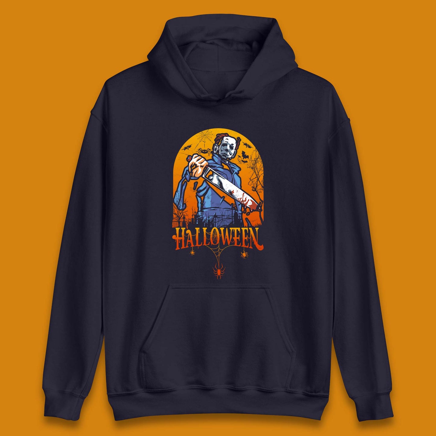 Halloween Michael Myers Holding Bloody Knife Halloween Serial Killer Horror Movie Character Unisex Hoodie