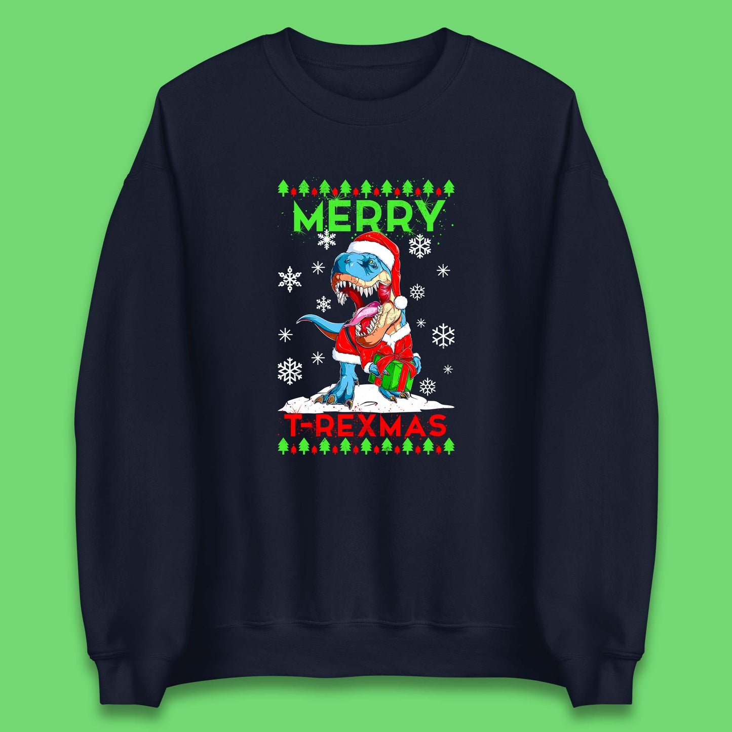 merry t rexmas christmas dinosaur sweatshirt