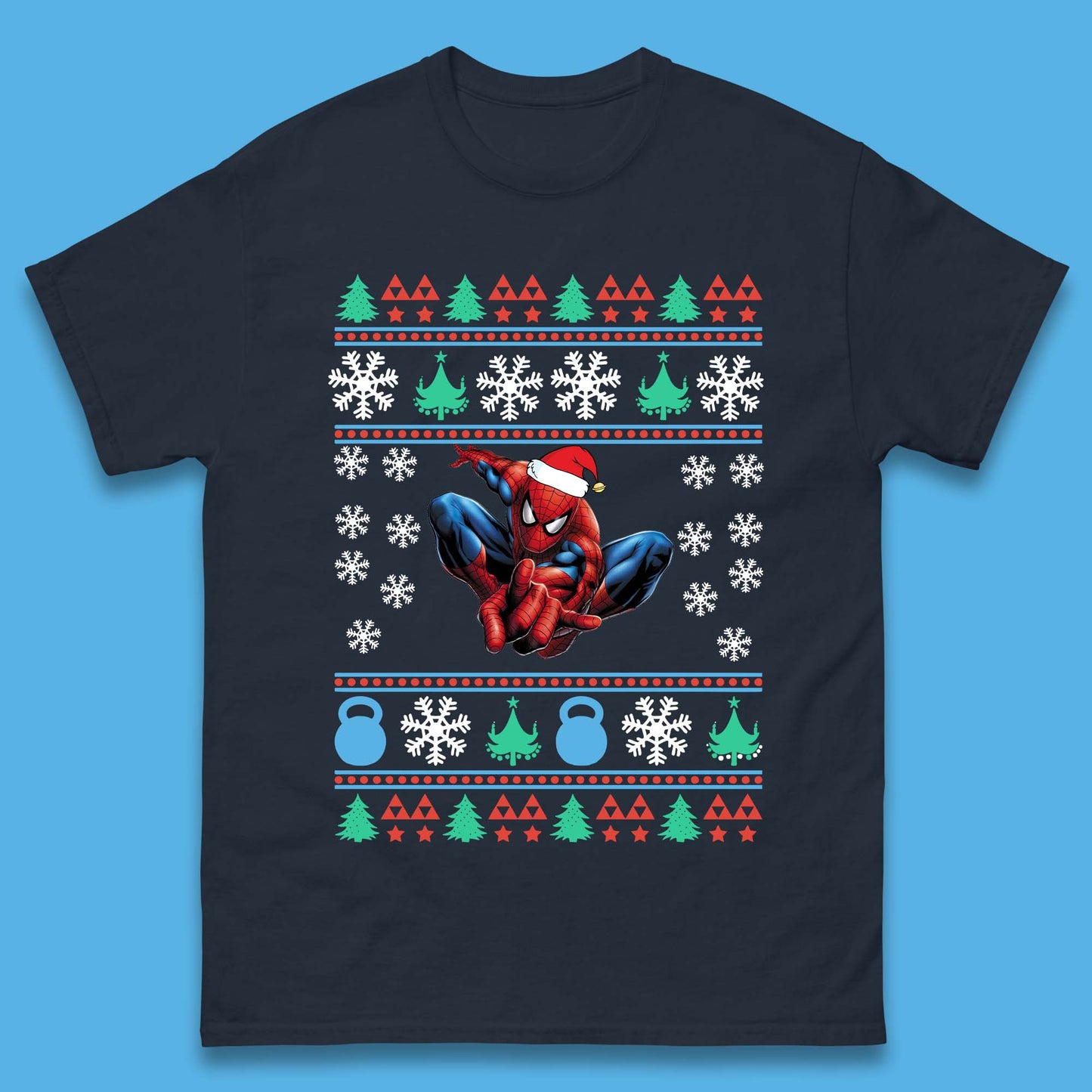 Spiderman Christmas Mens T-Shirt