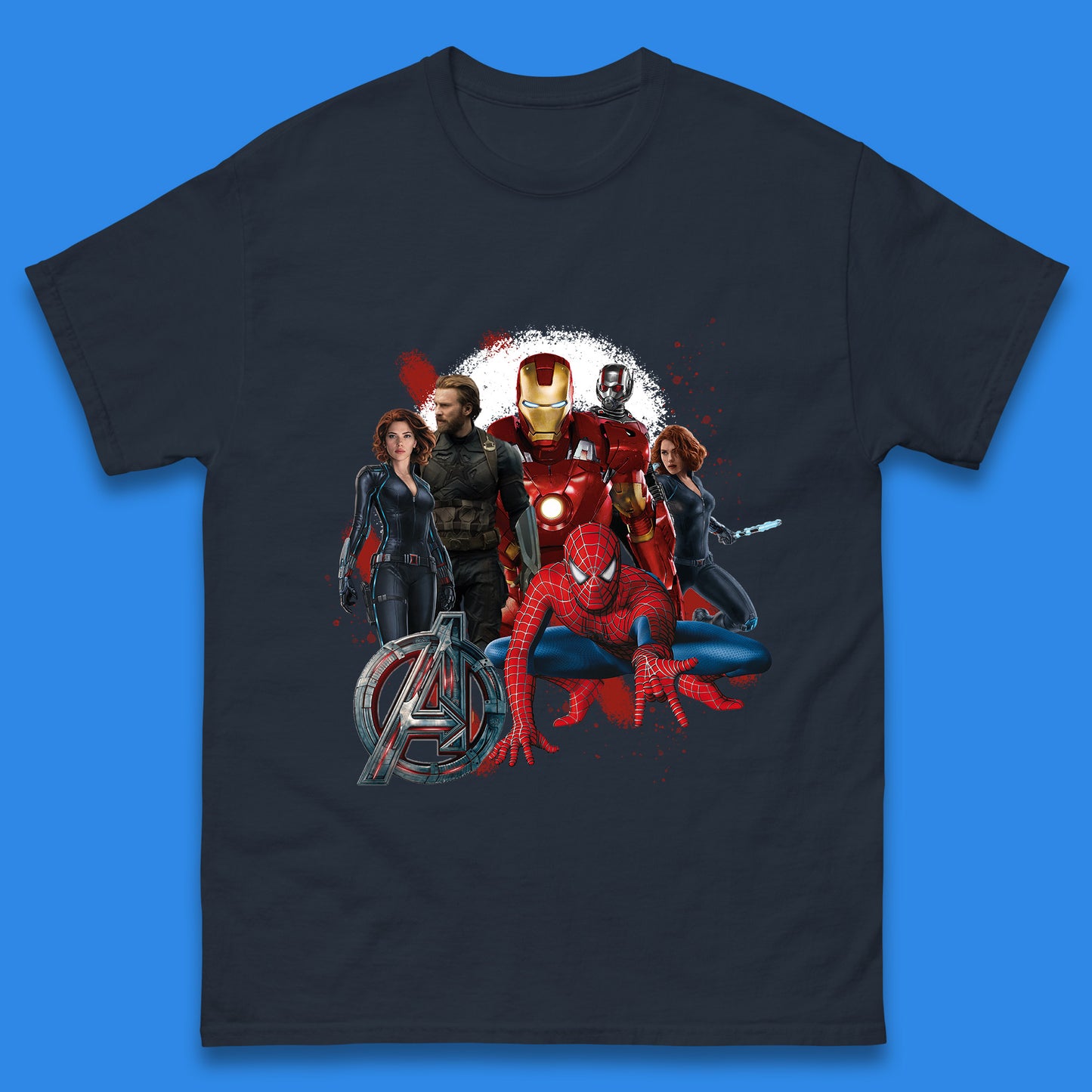 Avengers Age Of Ultron Iron Man Captain America Black Widow Ant Man Spiderman The Avengers Superheroes Marvel Comics Mens Tee Top
