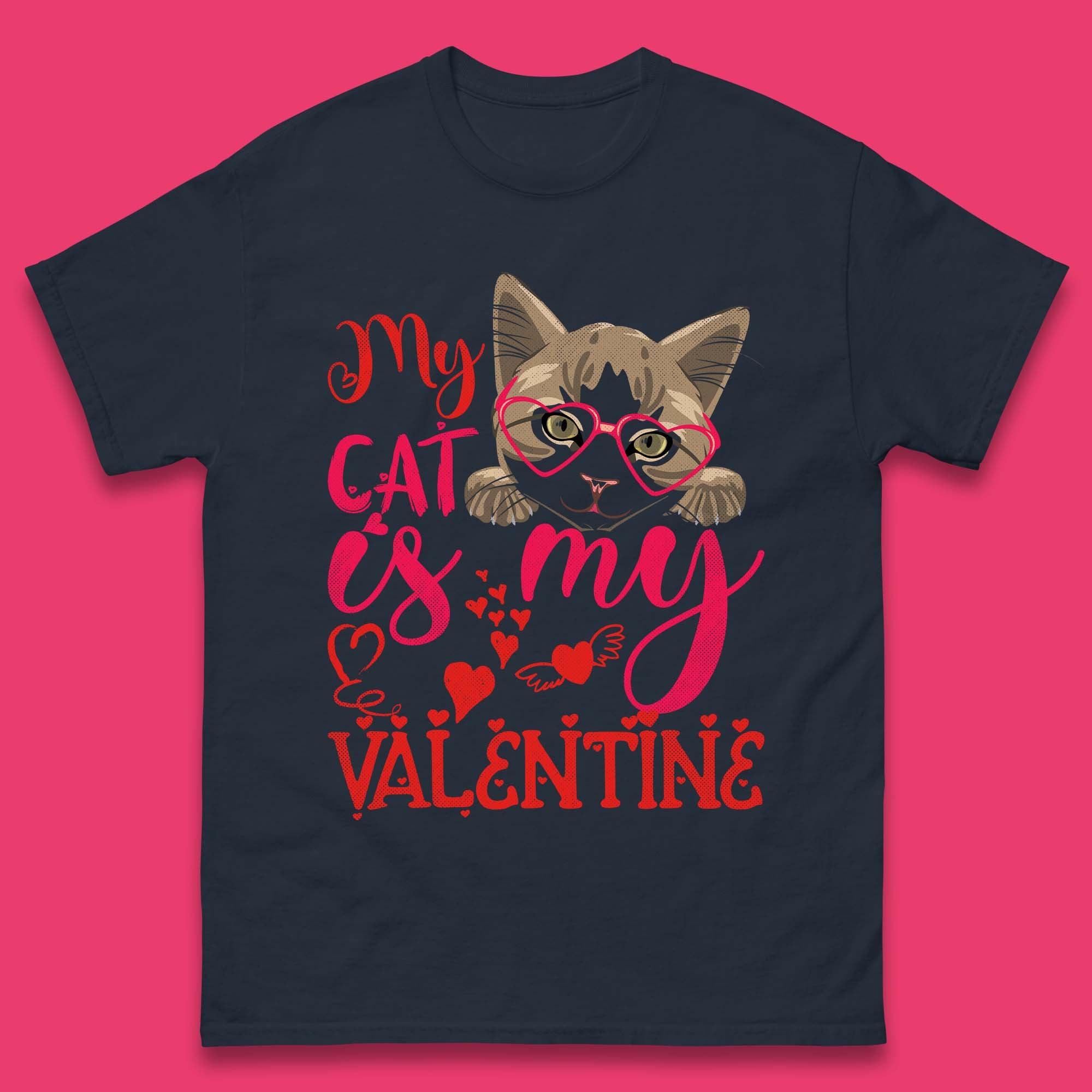 My Cat Is My Valentine Mens T-Shirt