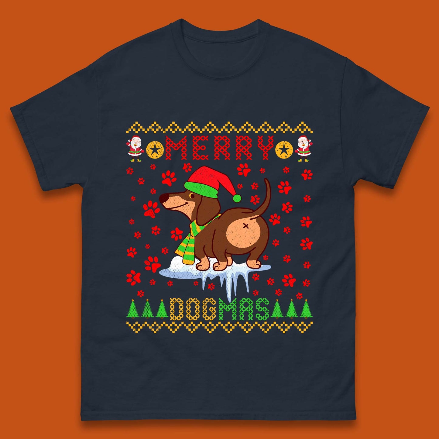 Merry Dogmas Christmas Mens T-Shirt