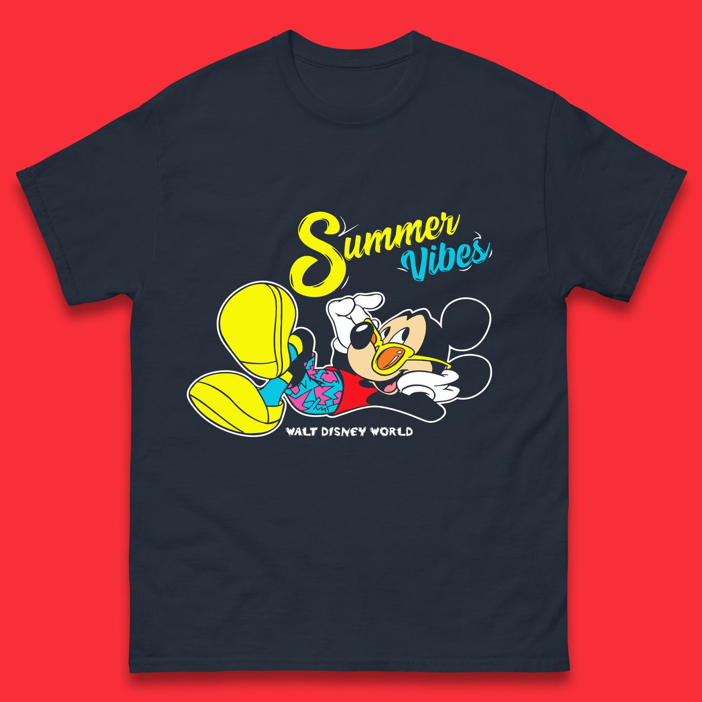 Summer Vibes Mickey Mouse Minnie Mouse Walt Disney World Disneyland Mickey Mouse Enjoying Summer Mens Tee Top