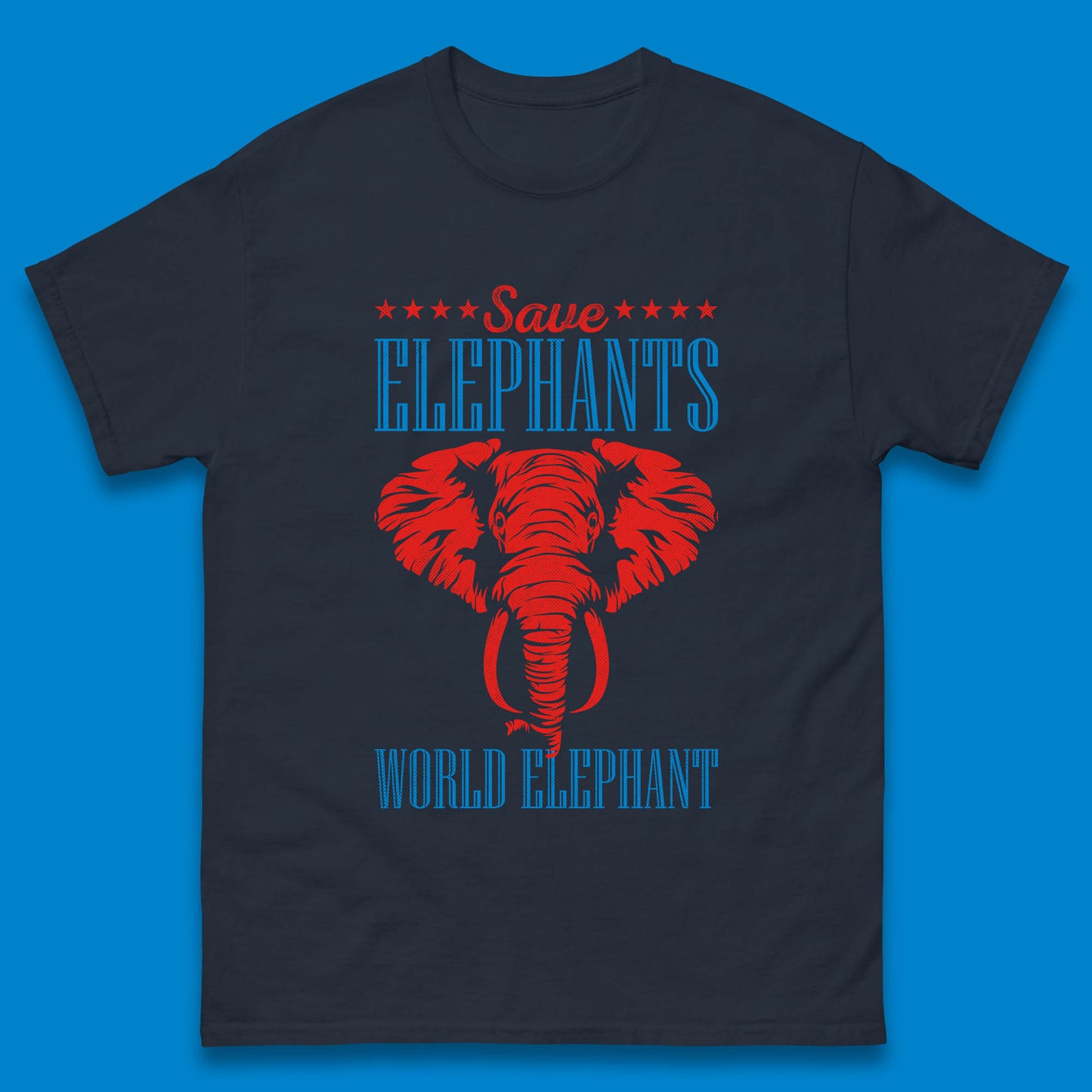 Save The Elephants World Elephant Day Zoo Animal Wildlife Mens Tee Top