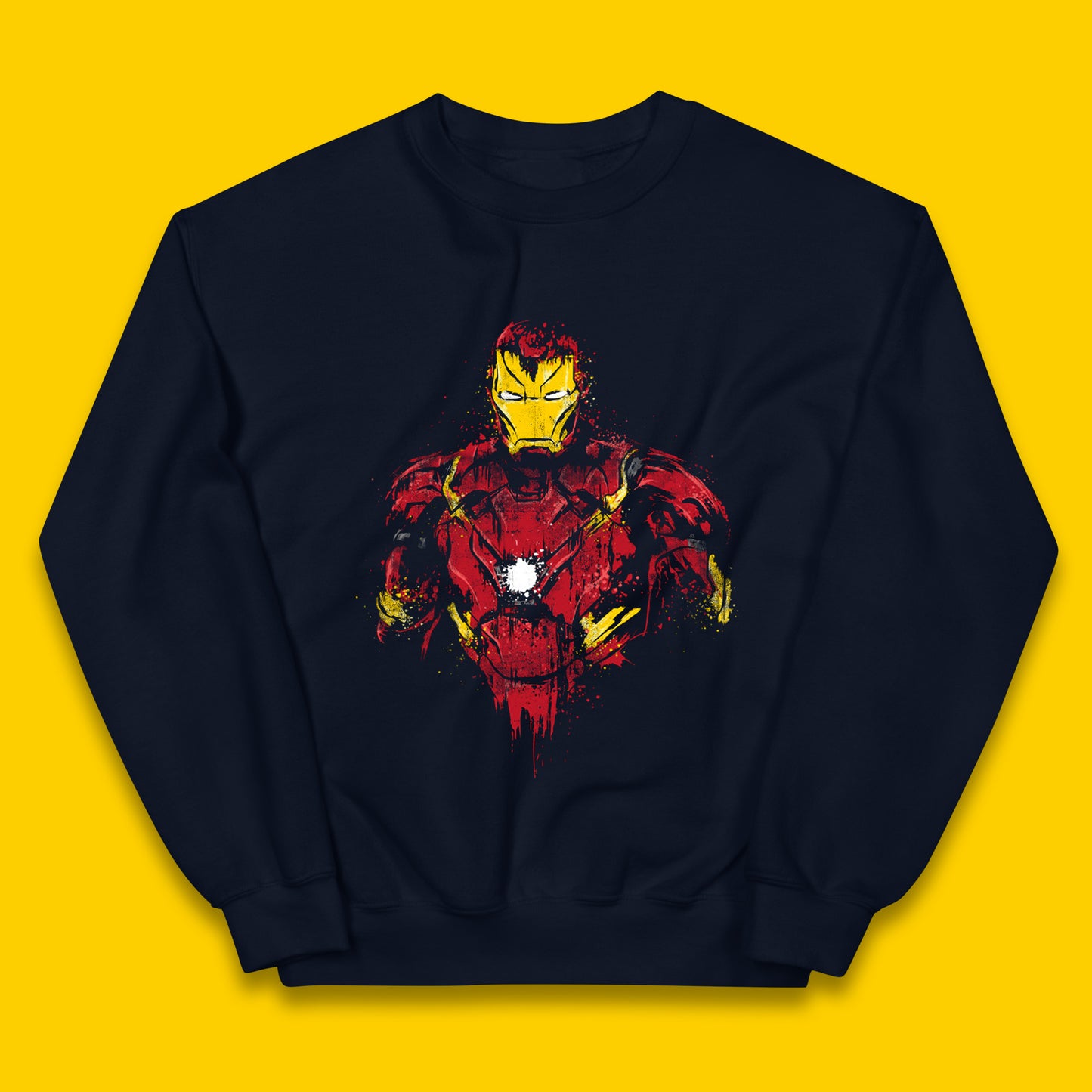 Marvel Avengers Iron Man Distressed Portrait Superhero Comic Book Character Iron-Man Marvel Comics Kids Jumper