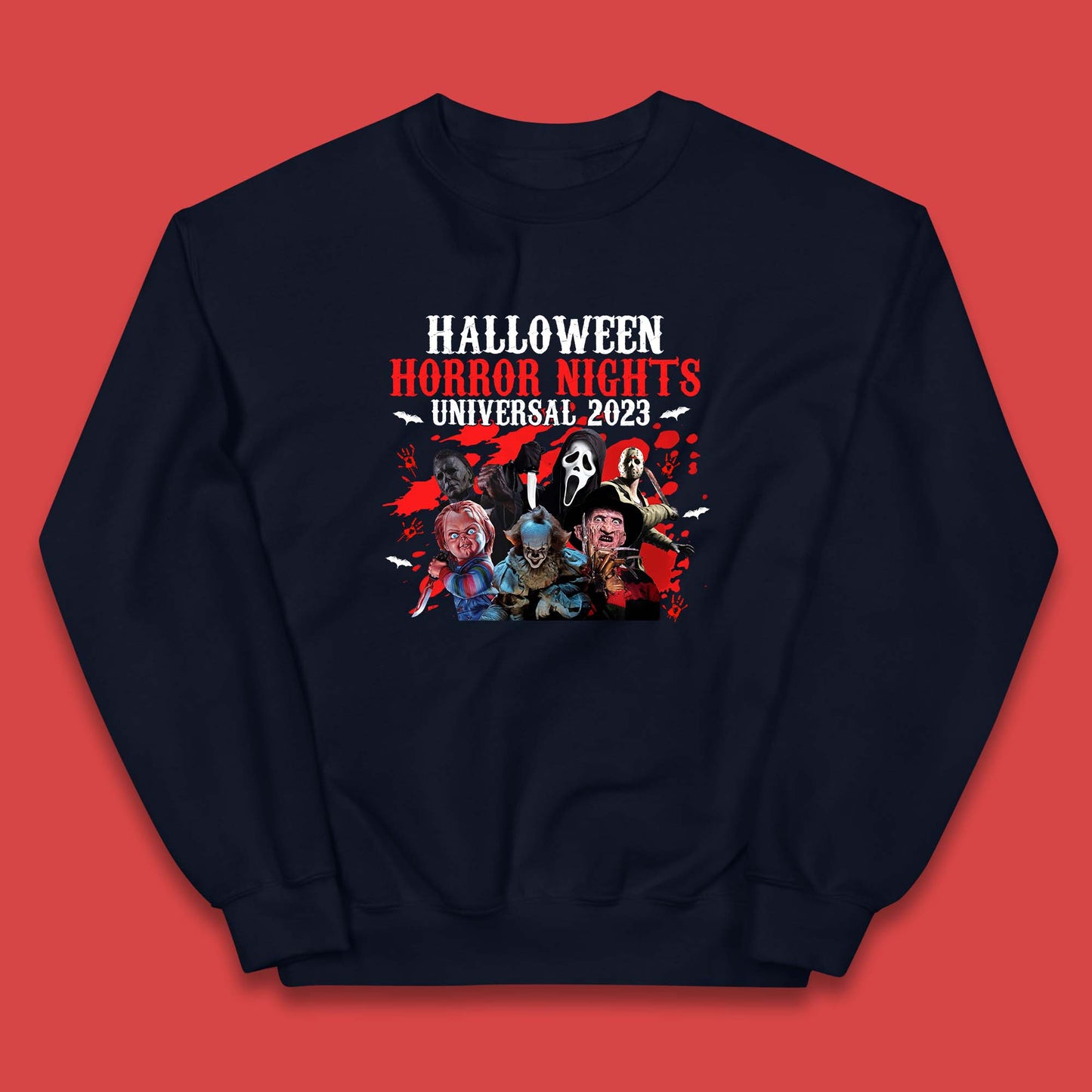 Halloween Horror Nights Universal 2023 Halloween Horror Movie Characters Friends Halloween Serial Killers Kids Jumper