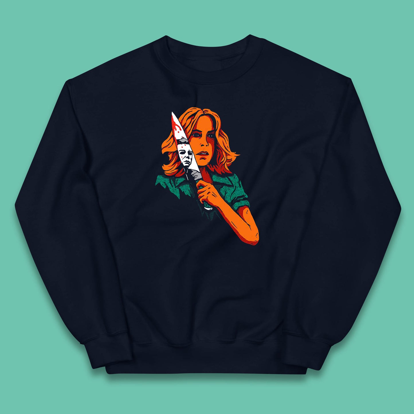Laurie Halloween Take A Knife Michael Myers Halloween Horror Movie Character Kids Jumper
