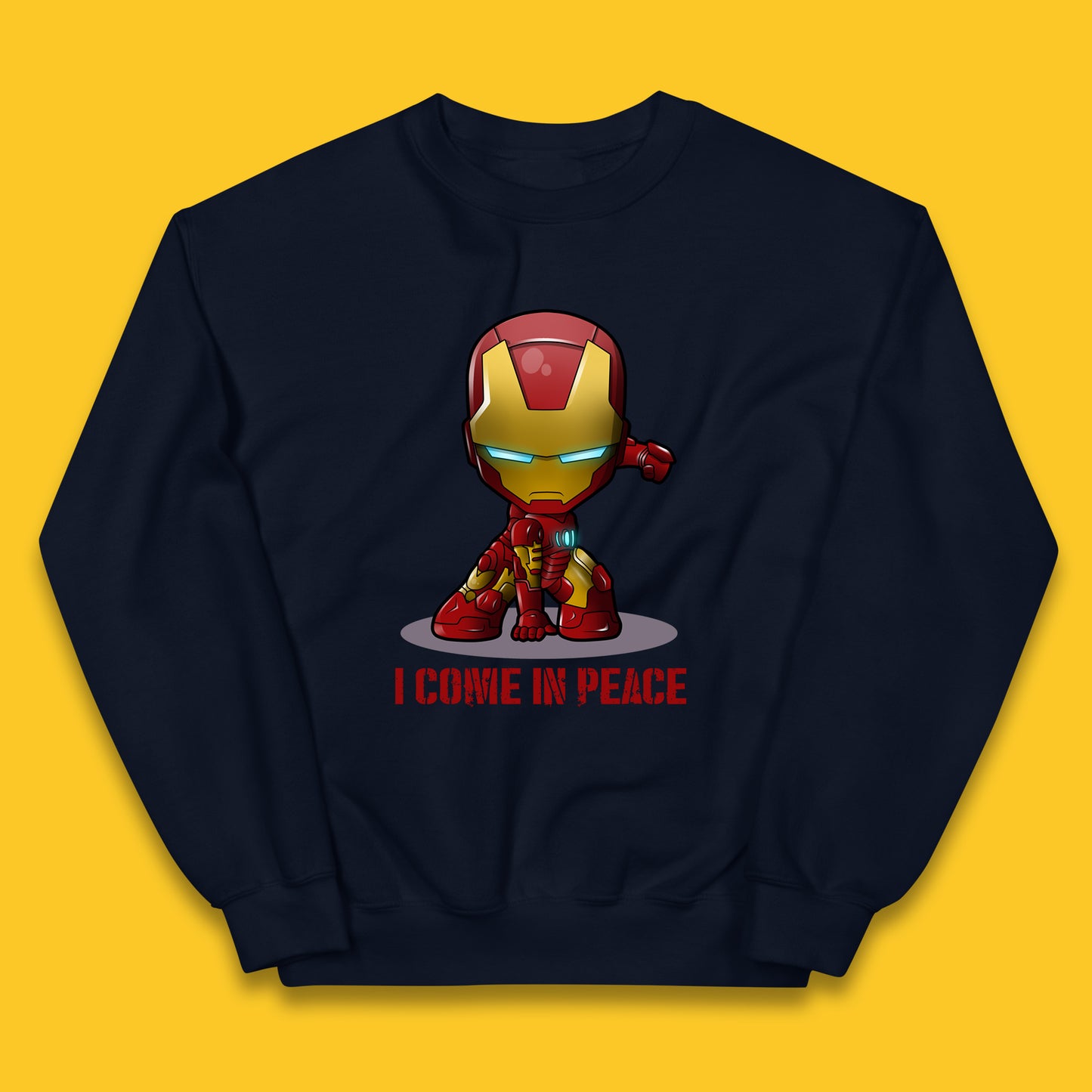 I Come In Peace Marvel Avenger Movie Character Iron Man Superheros Ironman Costume Superheros Kids Jumper