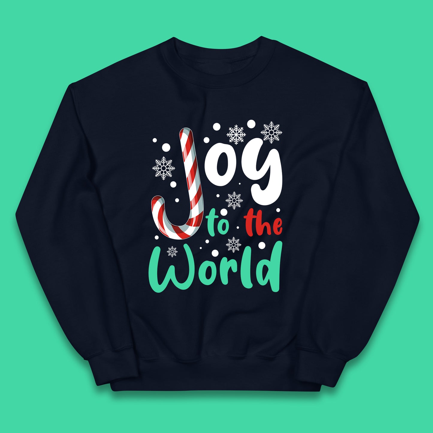 joy to the world christmas candy cane jumper