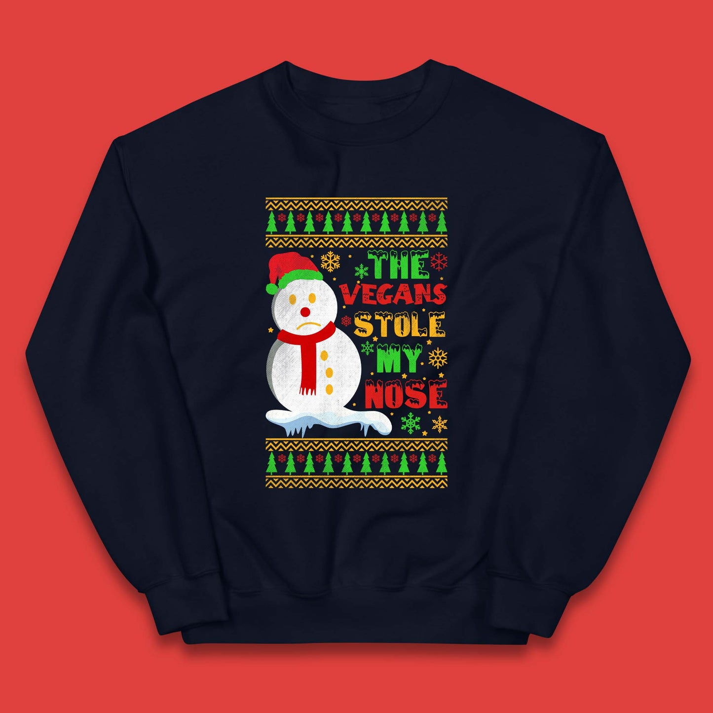 Vegan Snowman Christmas Kids Jumper