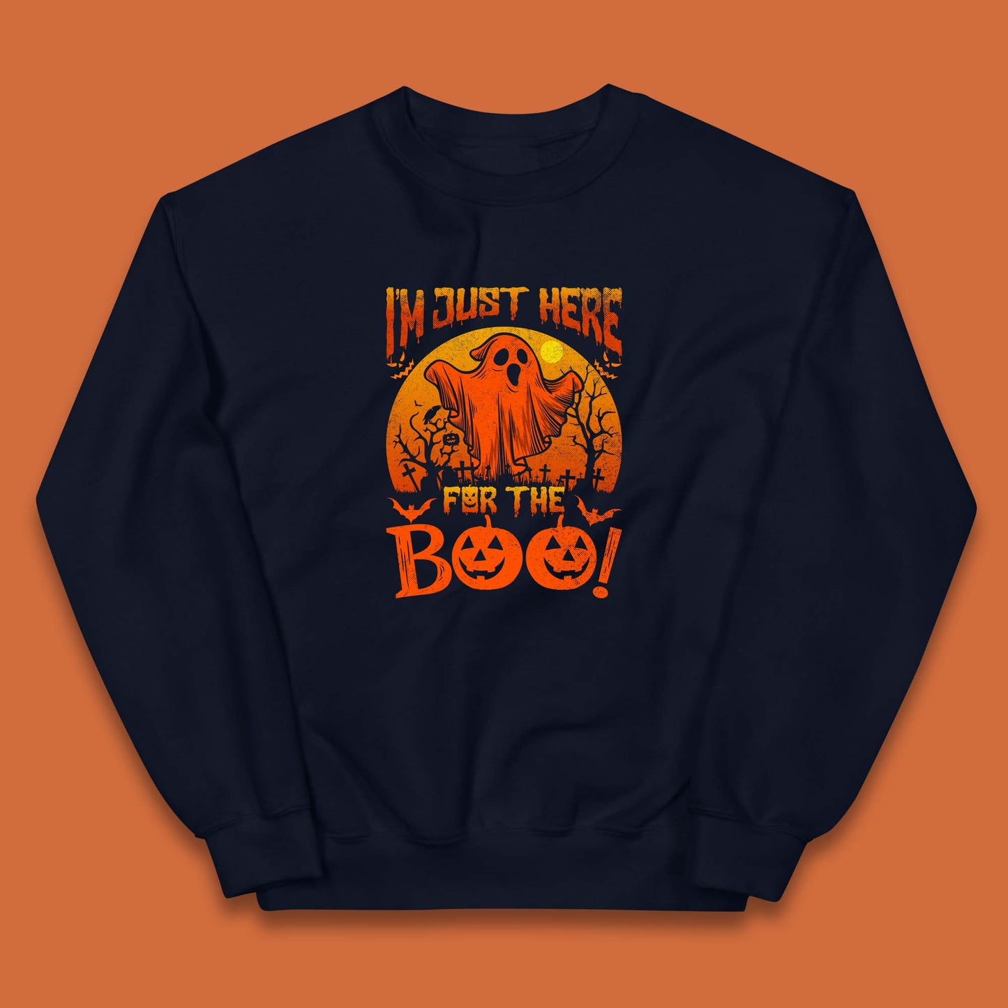I'm Here For The Boo Halloween Horror Scary Boo Ghost Spooky Season Kids Jumper
