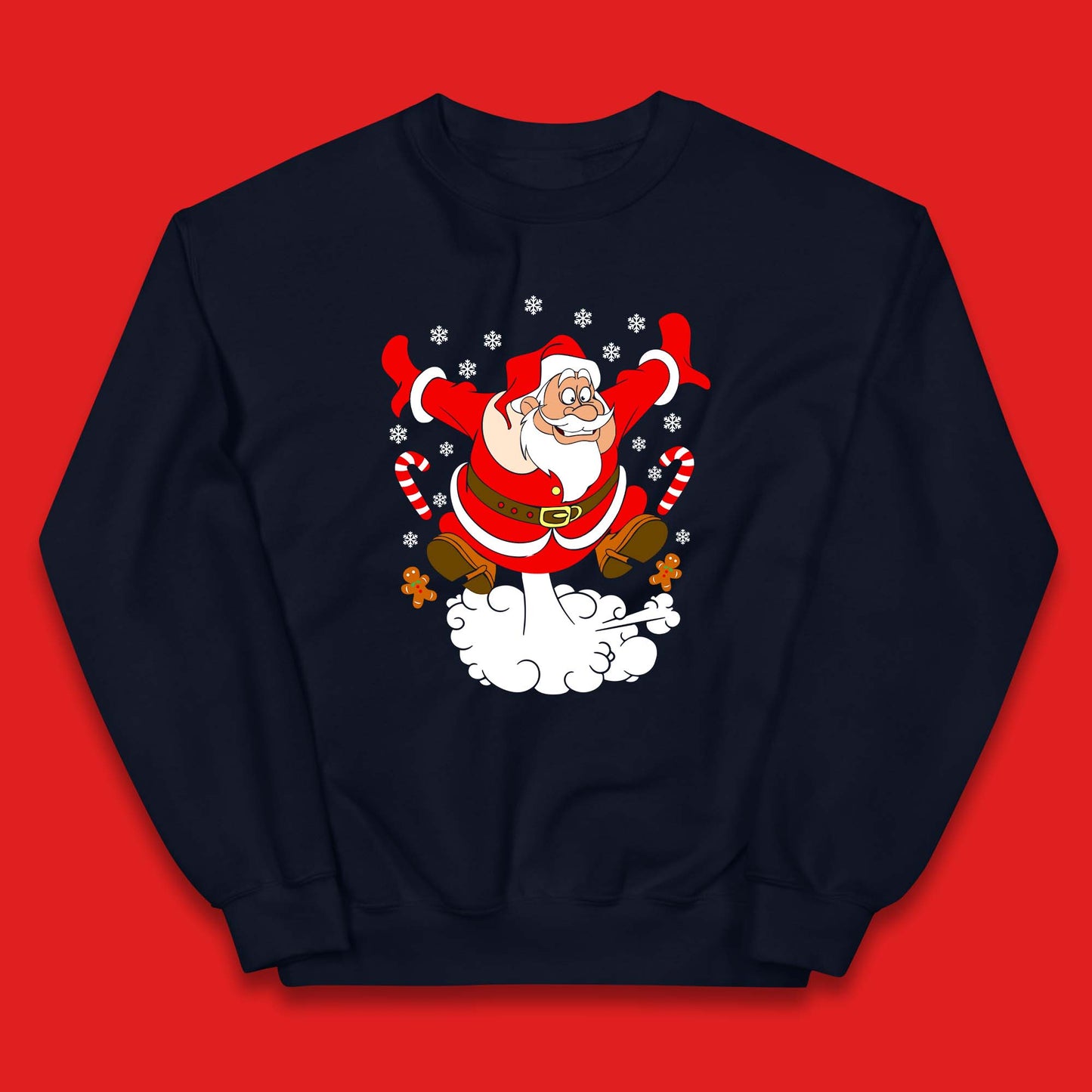 farting santa claus christmas jumper
