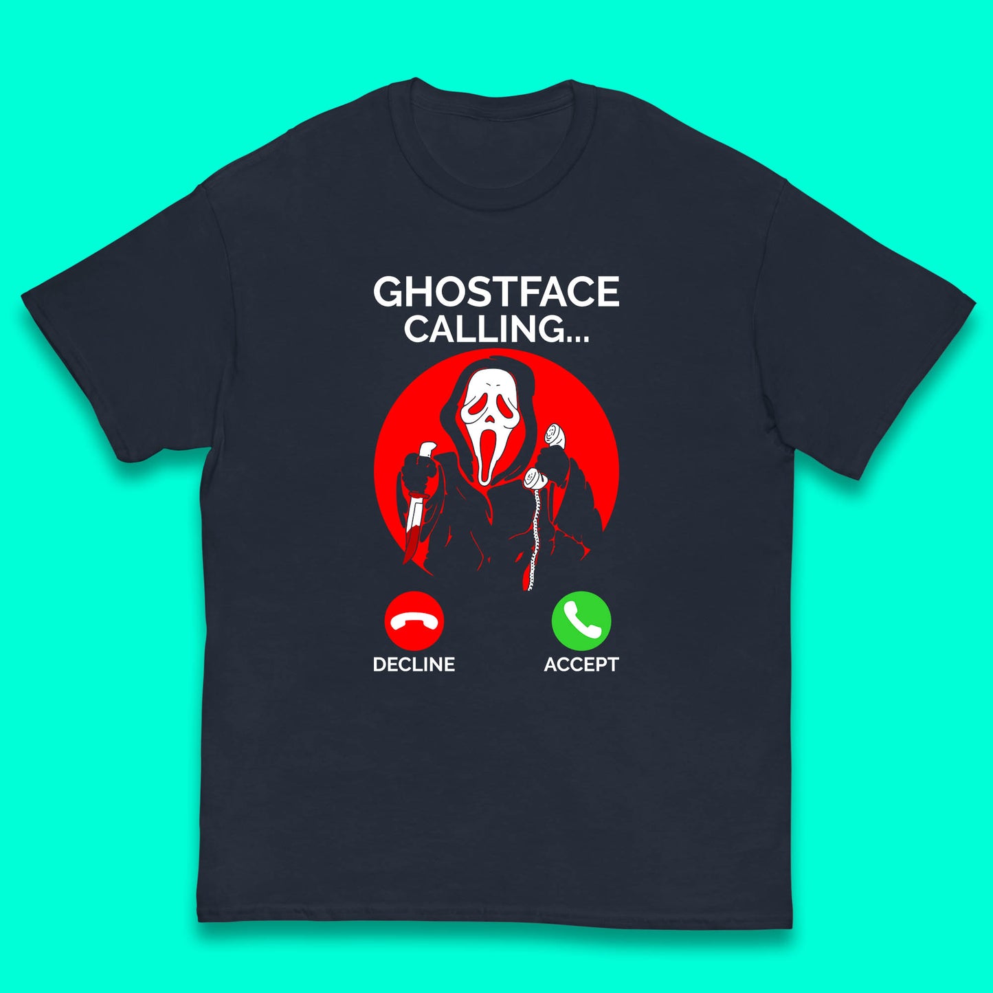 Ghostface Calling Halloween Ghost Face Scream Horror Movie Character Kids T Shirt