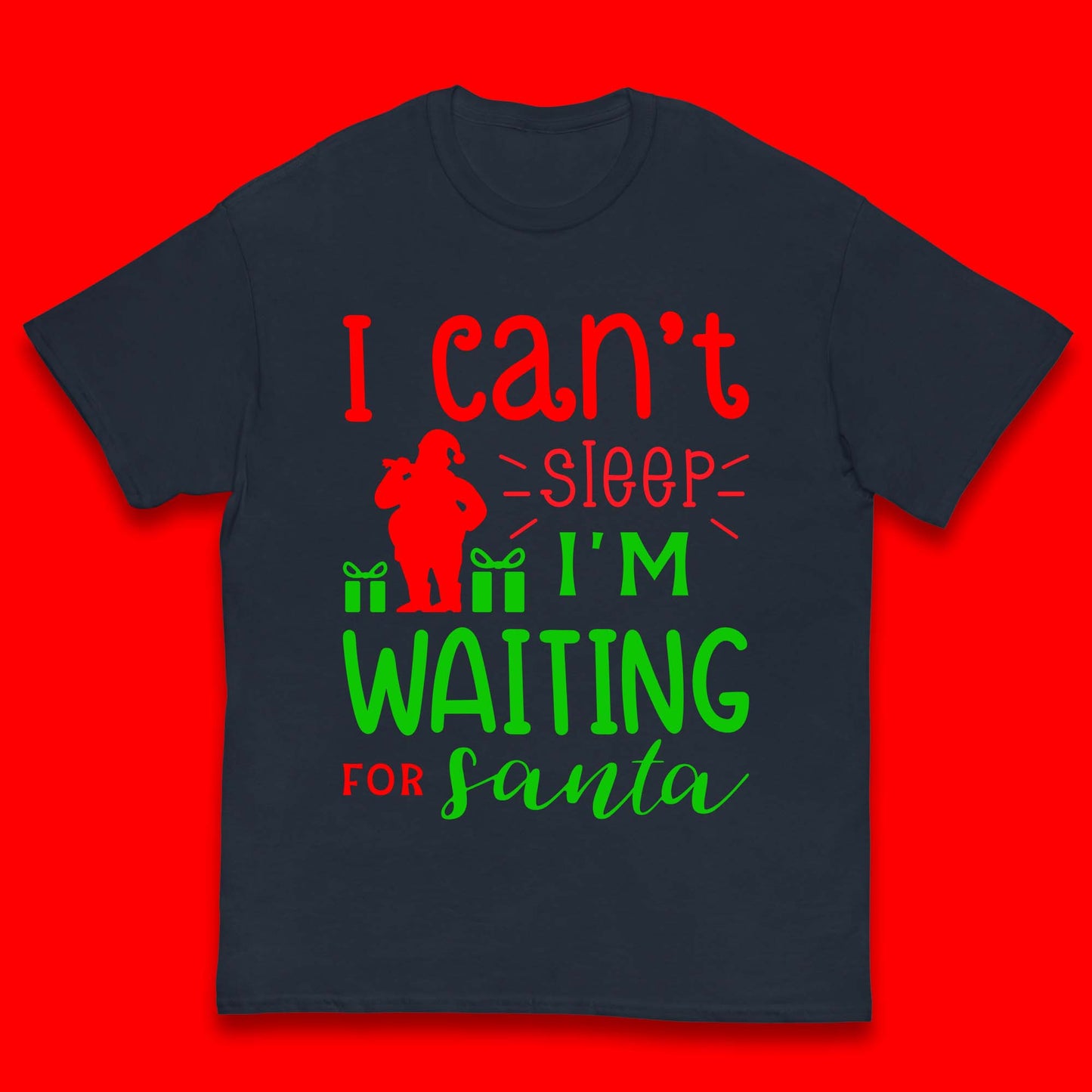 Christmas Waiting For Santa Kids T-Shirt