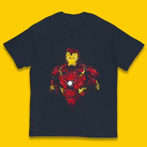 Marvel Avengers Iron Man Distressed Portrait Superhero Comic Book Character Iron-Man Marvel Comics Kids T Shirt
