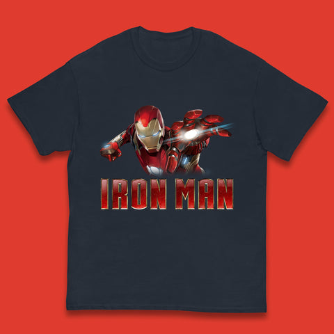 Iron Man Superhero Marvel Avengers Comic Book Character Flaying Iron-Man Marvel Comics Kids T Shirt