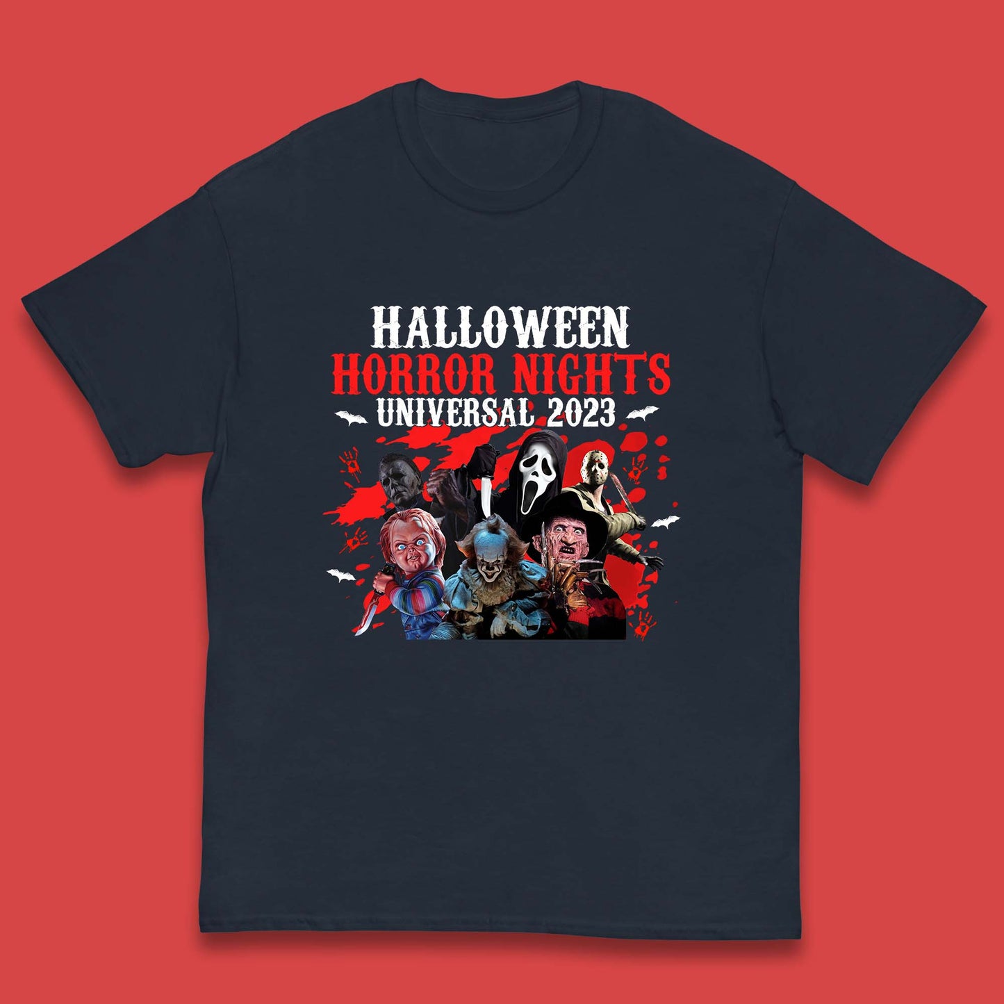 Halloween Horror Nights Universal 2023 Halloween Horror Movie Characters Friends Halloween Serial Killers Kids T Shirt