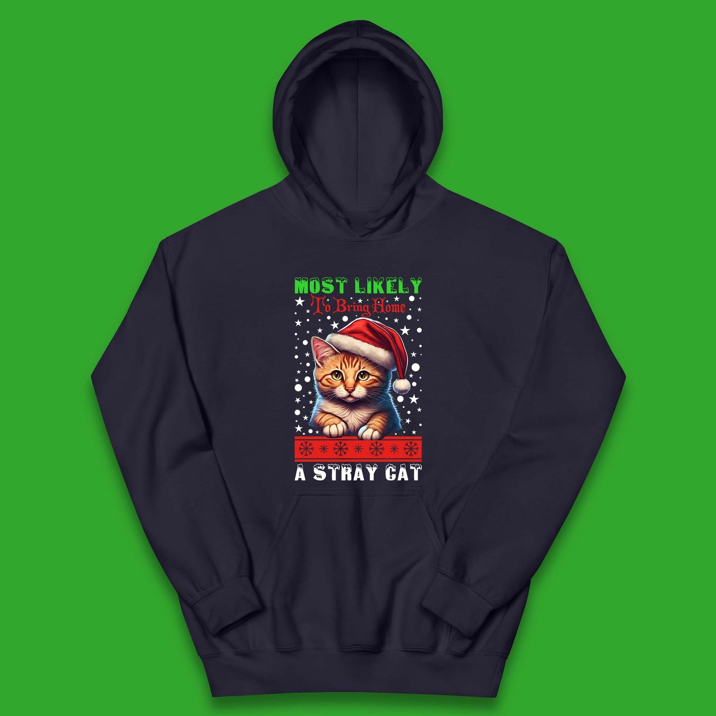 Stray Cat Christmas Kids Hoodie