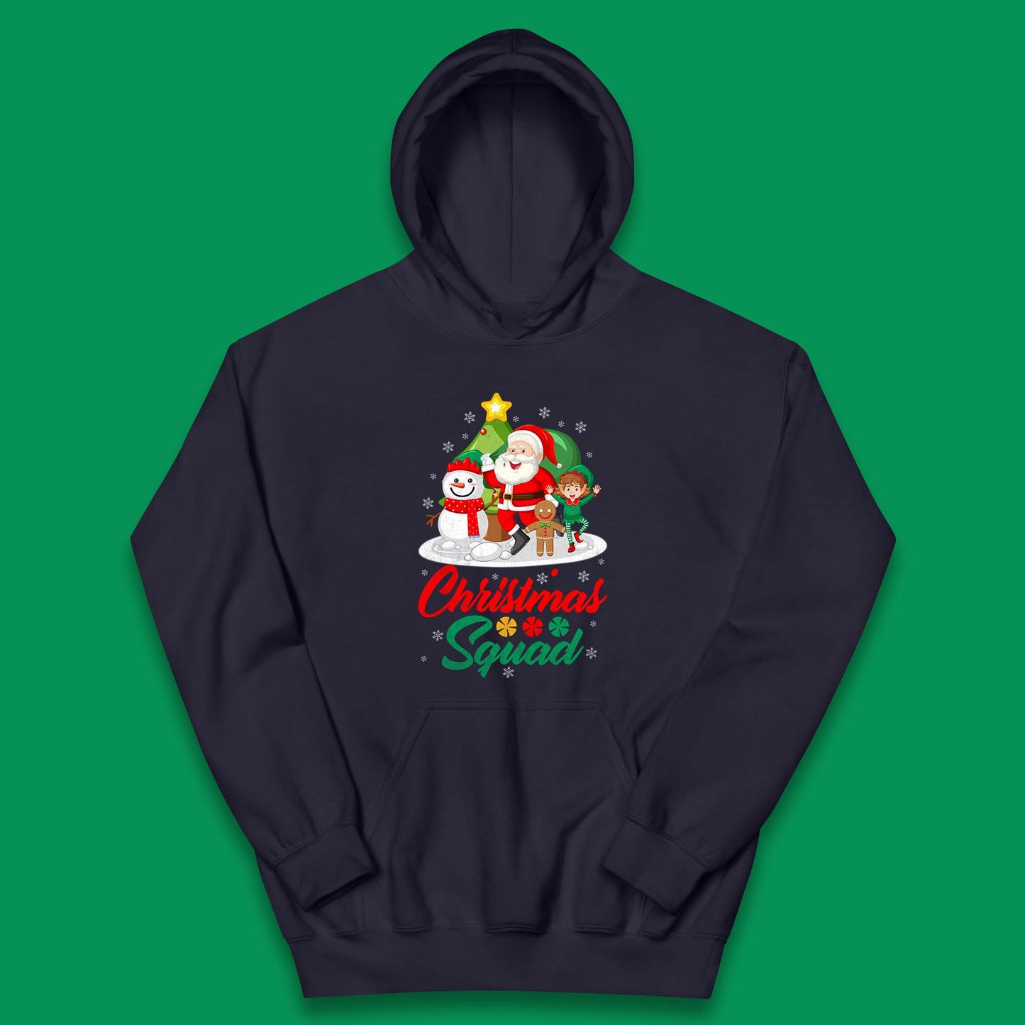 christmas squad santa claus snowman elf gingerbread hoodie
