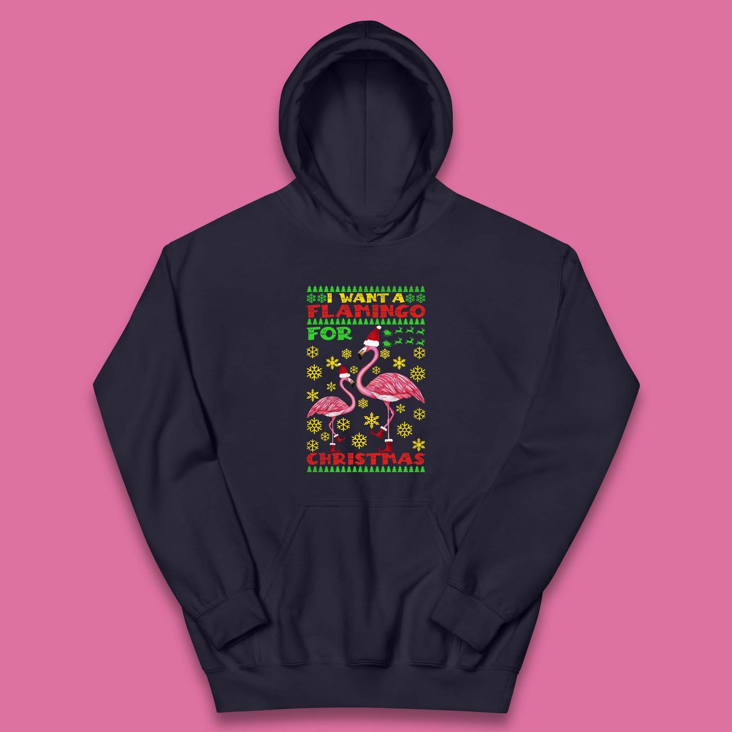 flamingo christmas hoodie