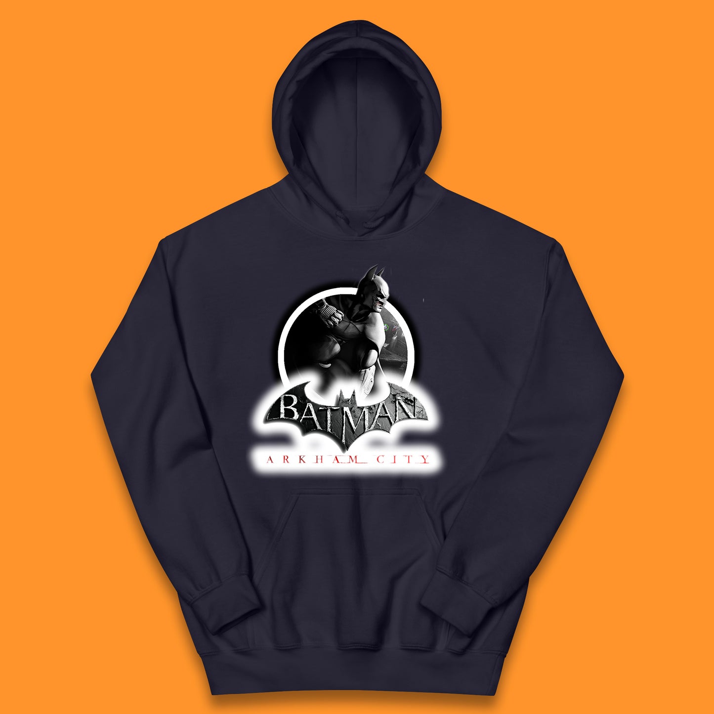 Batman Arkham City Action Adventure Game Batman Basic Logo DC Comics Superhero Gamer Kids Hoodie