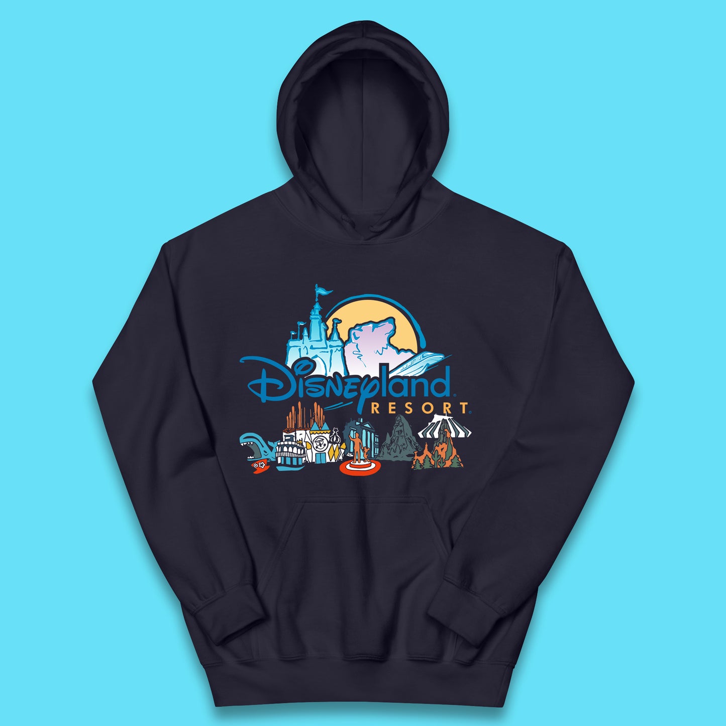 Retro Disneyland Resort Happiest Place on Earth Disneyland Parks Disney 100 Years Of Wonder Disneyland Family Trip Kids Hoodie