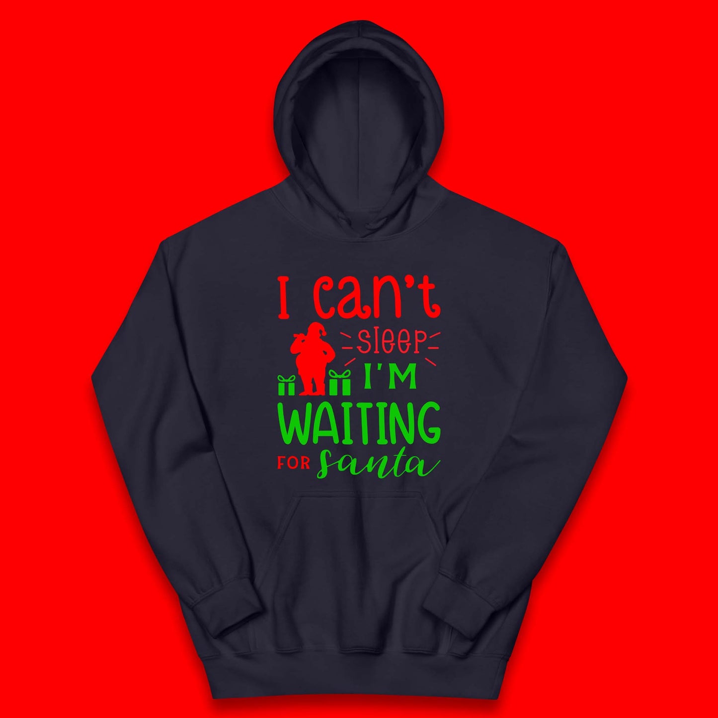 Christmas Waiting For Santa Kids Hoodie