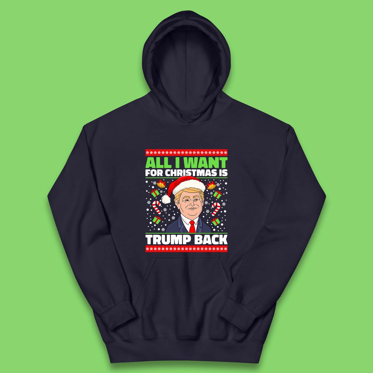 Trump Back Christmas Kids Hoodie