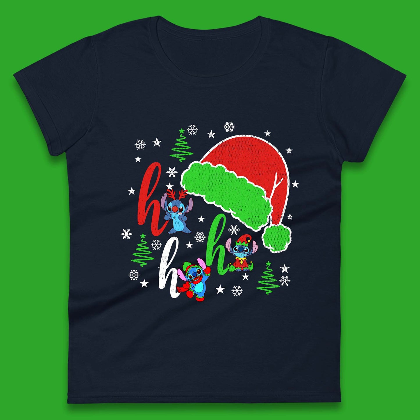 Ho Ho Ho Christmas Stitch Womens T-Shirt