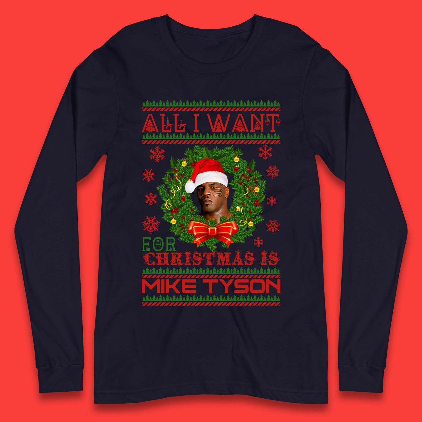 Mike Tyson Christmas Long Sleeve T-Shirt