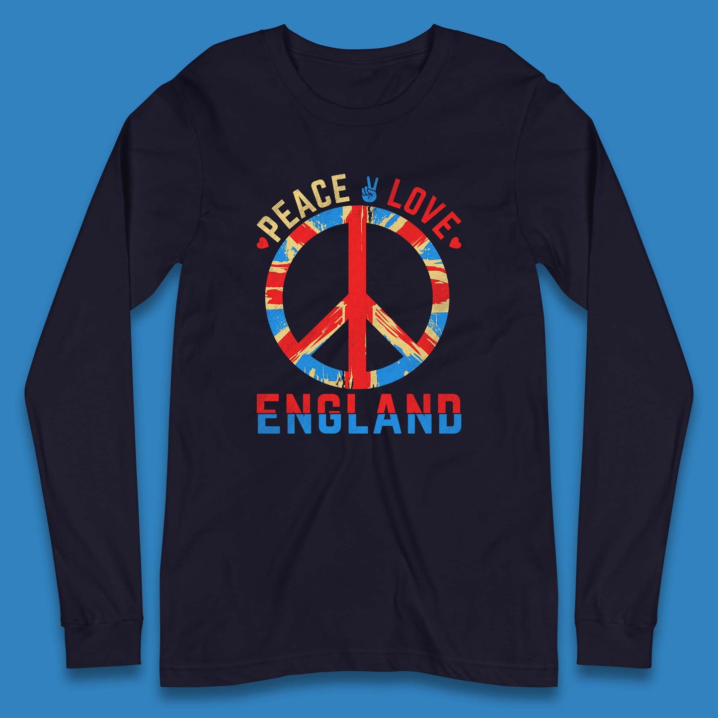 Peace Love England Peace Sign United Kingdom British England Vacation Trip Long Sleeve T Shirt