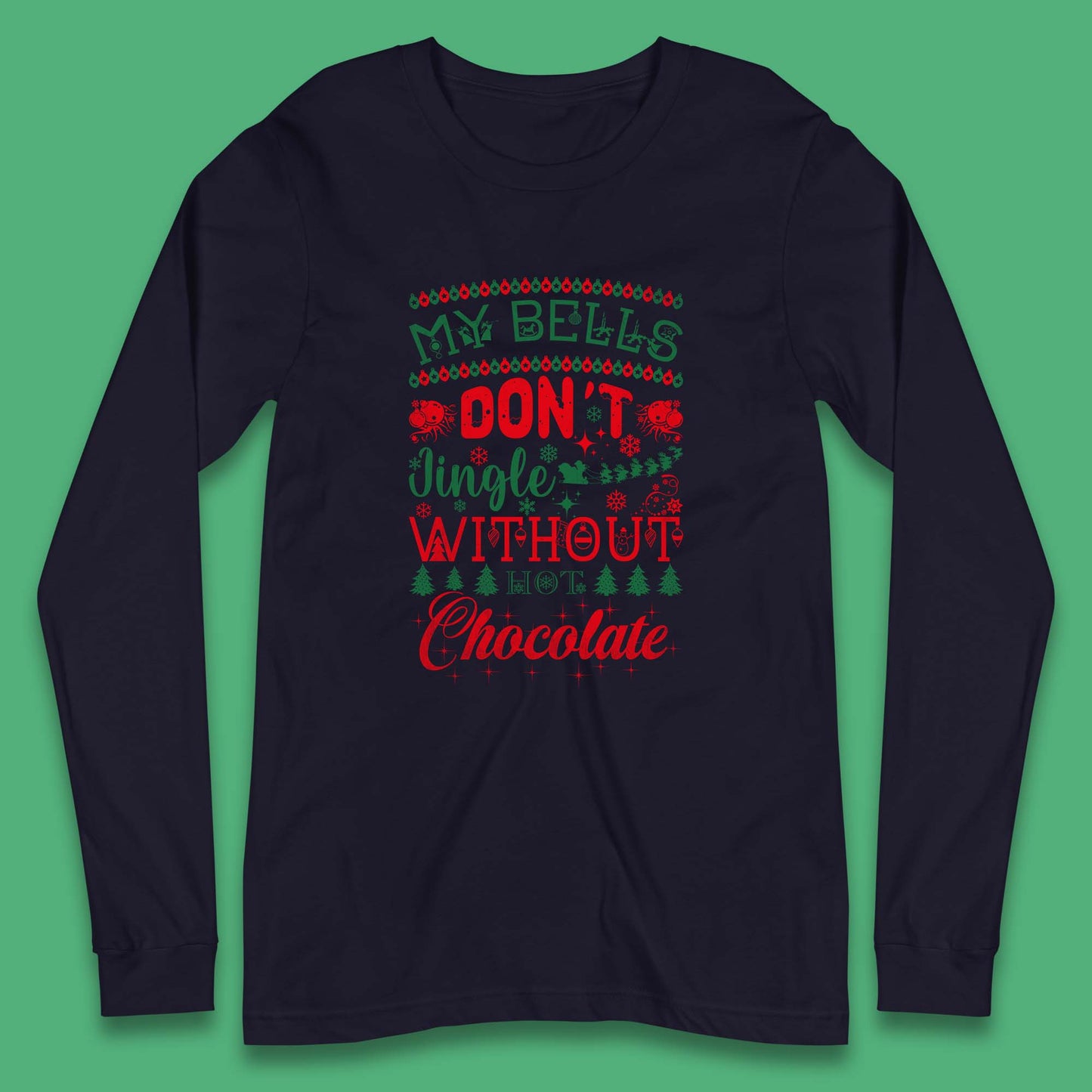 funny christmas chocolate long sleeve t shirt