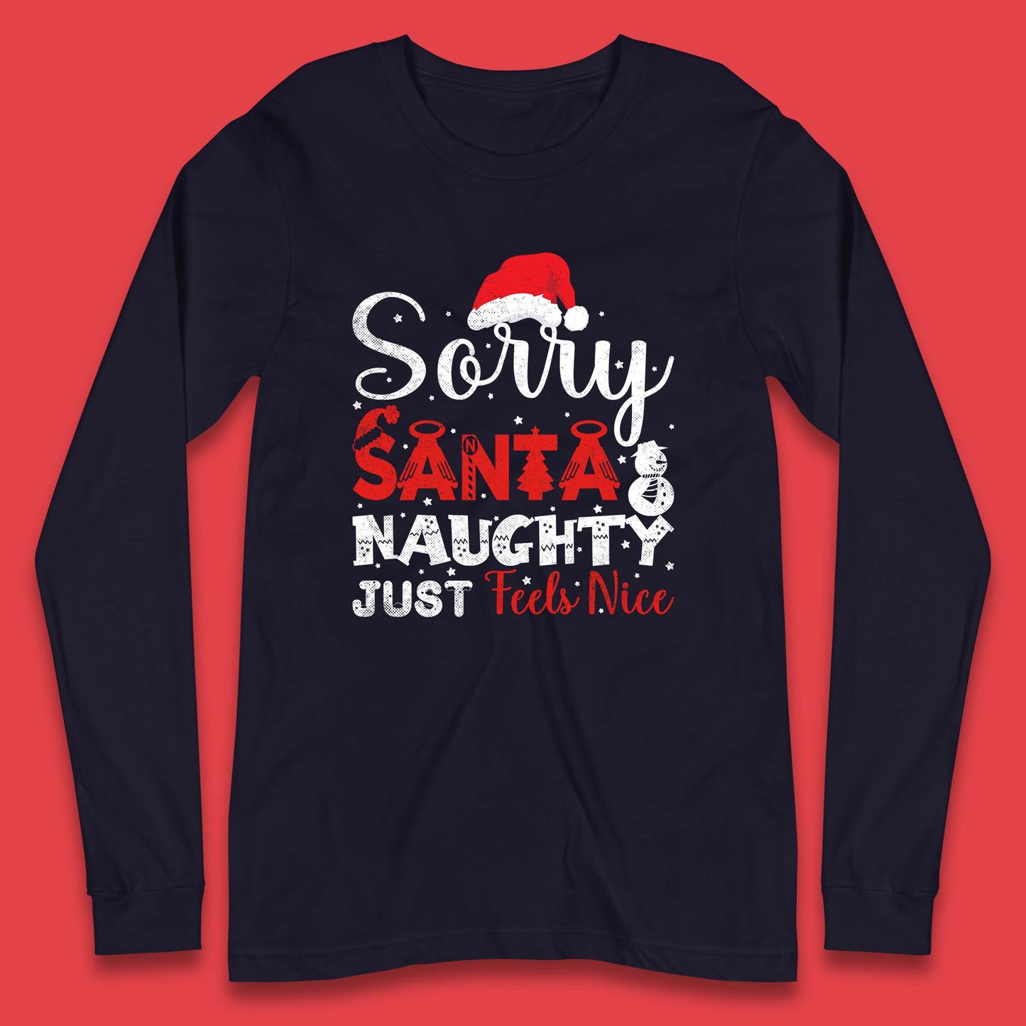 santa naughty christmas long sleeve t shirt