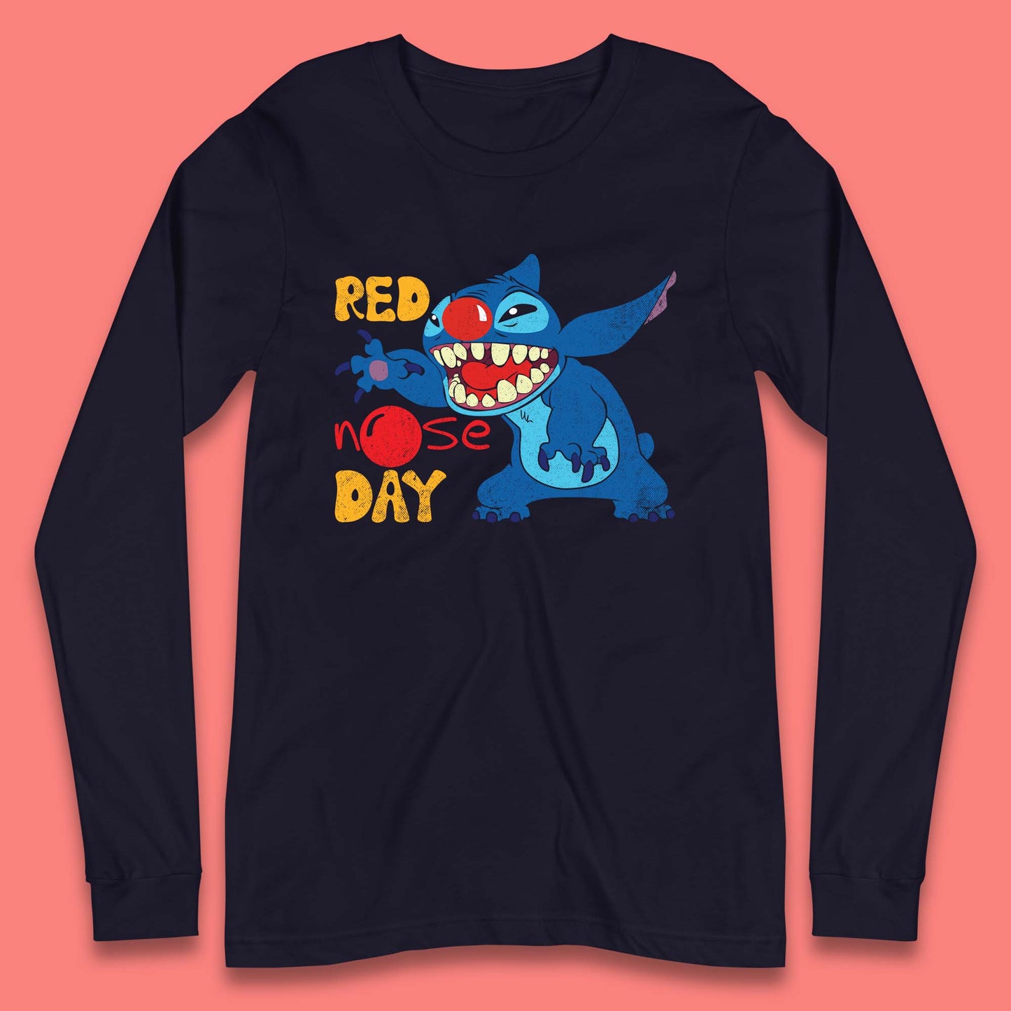 Stitch Red Nose Day Long Sleeve T-Shirt