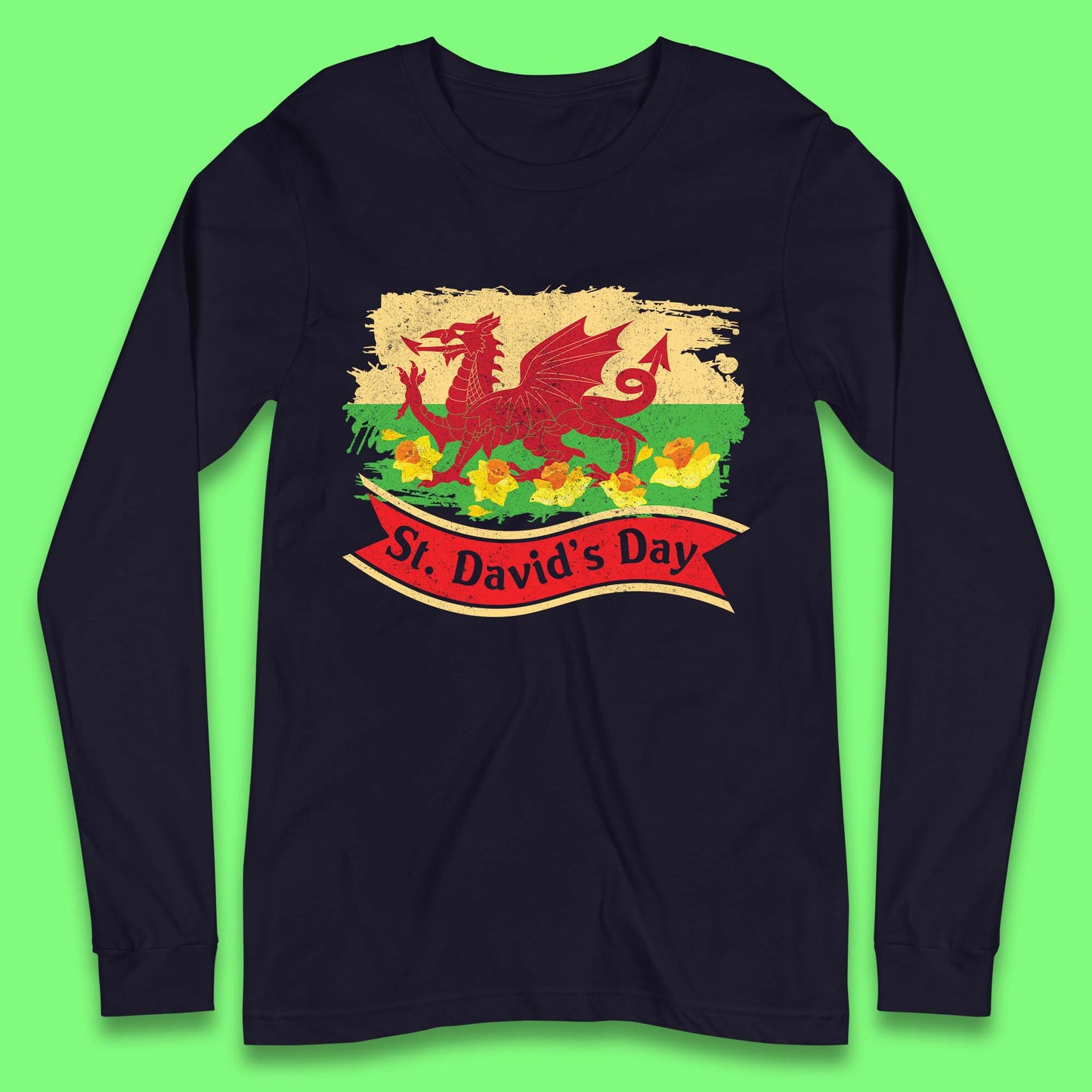 Long Sleeve T Shirts Mens St David's Day