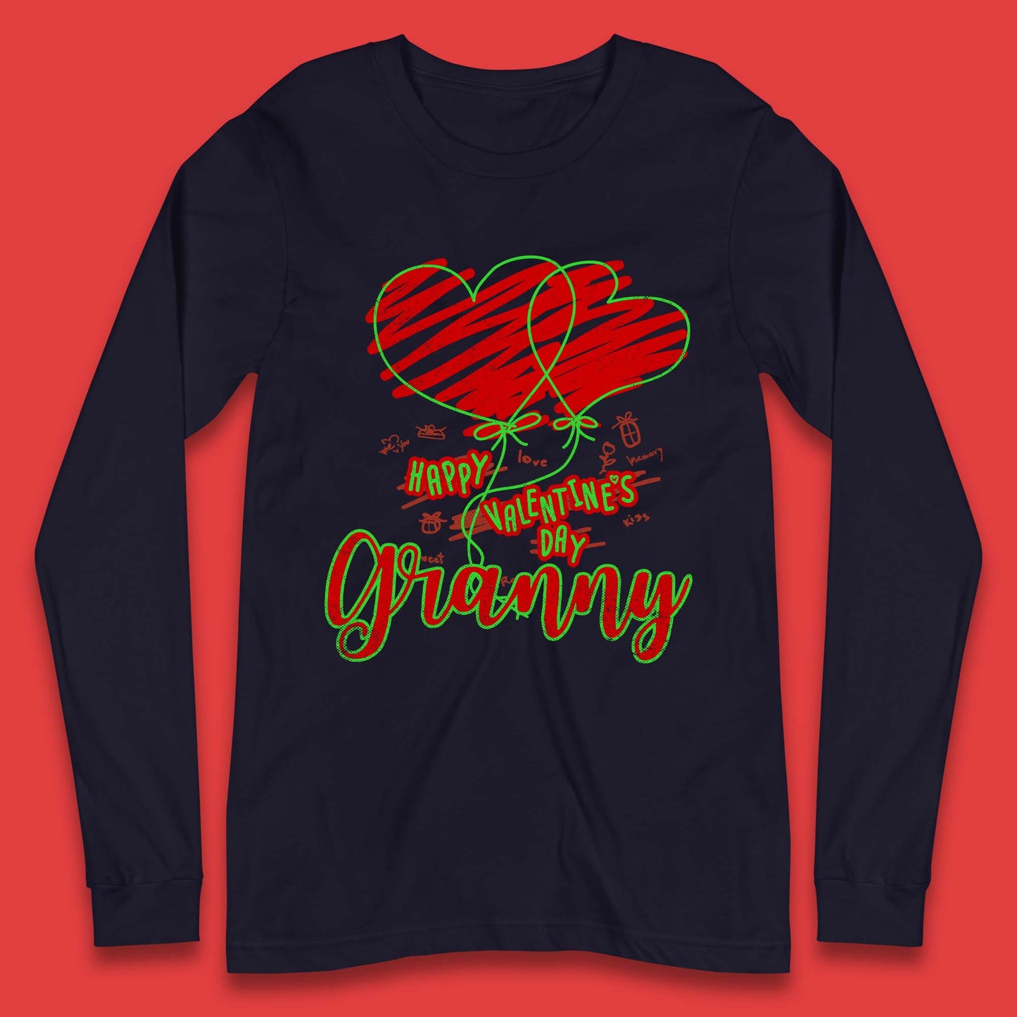 Happy Valentine's Day Granny Long Sleeve T-Shirt