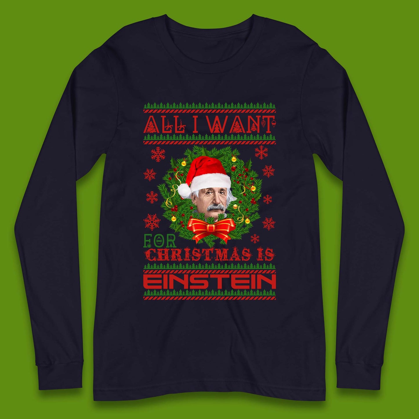 Want Einstein For Christmas Long Sleeve T-Shirt