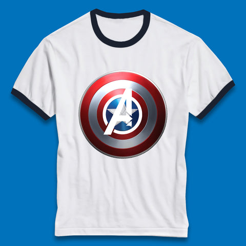 Captain America's Shield Marvel Avengers Captain America Cosplay The Captain Steven Rogers Ringer T Shirt